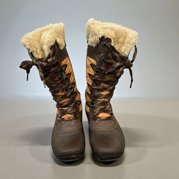 Merrel Boots Womens 8 Winterbelle Peak Waterproof Insulated Faux Fur Brown Boot - Picture 6 of 14